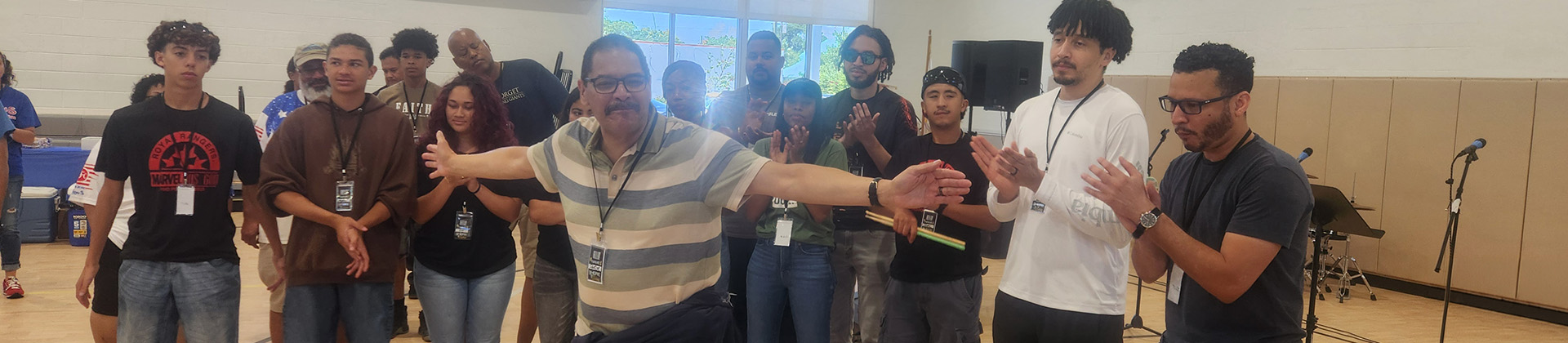 Rock the Block group sharing the gospel